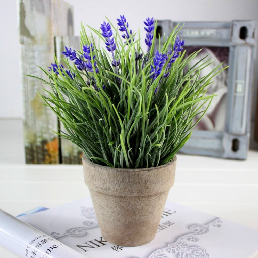 Artificial  Provence Lavender Flower Plant Arrangement in Pot